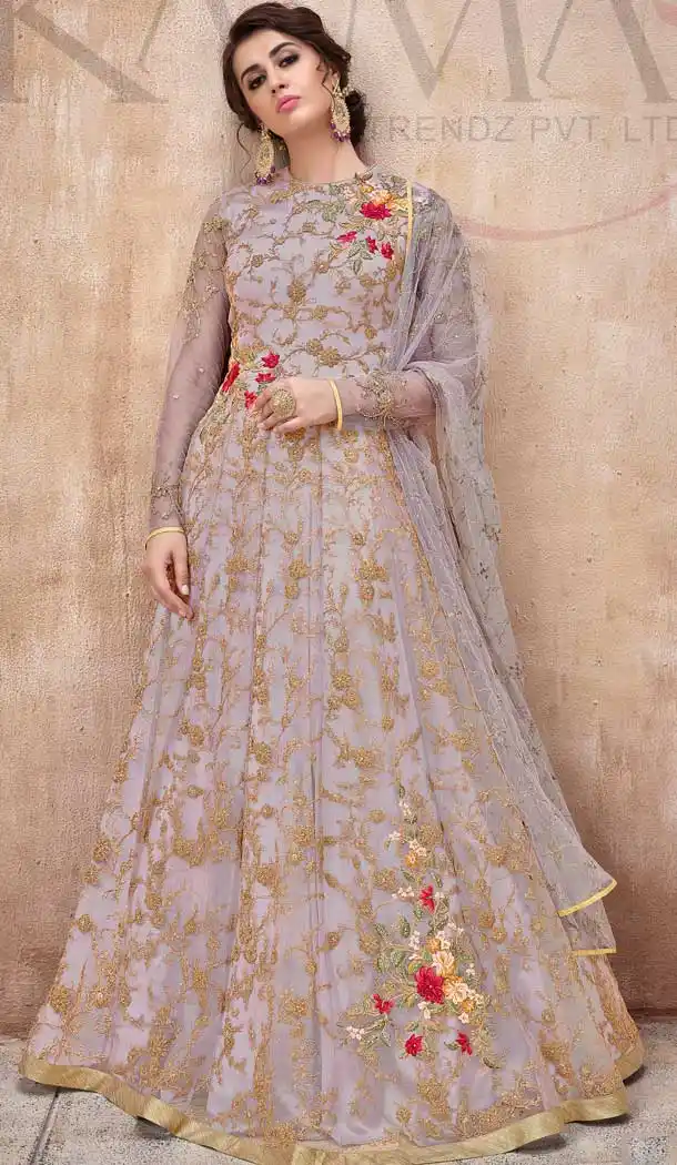 Gorgeous Grey Color Net Designer Wear Traditional Lehenga Choli -70821309