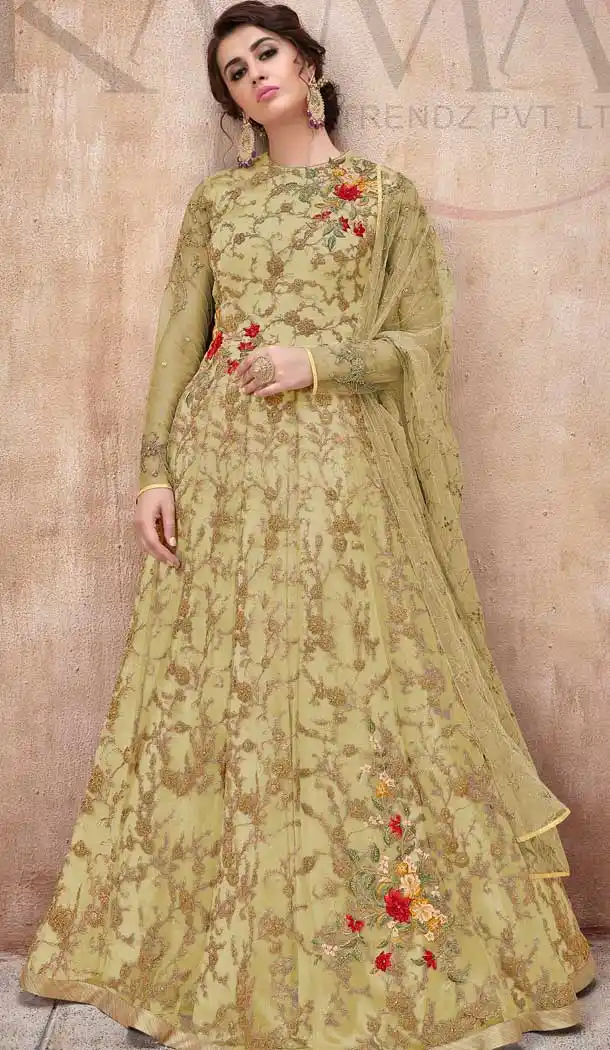 Pear Green Color Net Designer Wear Traditional Lehenga Choli -70821310