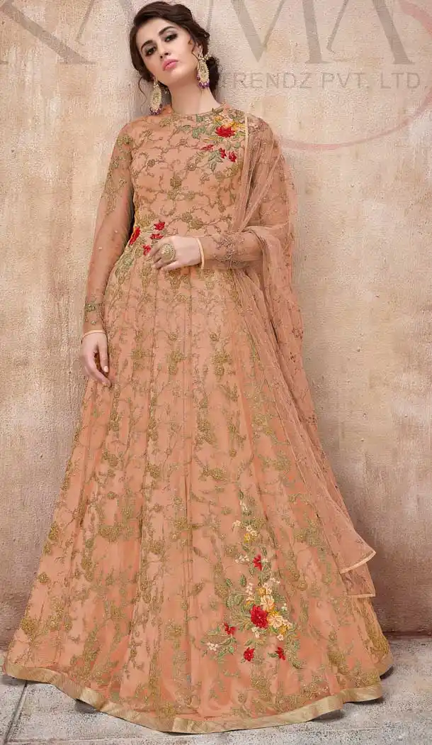 Orange Color Net Designer Wear Traditional Lehenga Choli -70821311