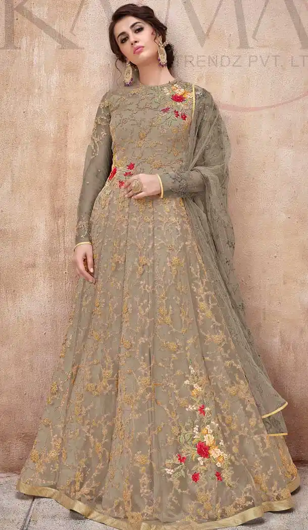 Dark Grey Color Net Designer Wear Traditional Lehenga Choli -70821312