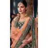 Tantalizing Green Color Velvet Designer Wedding Ladies Lehenga Choli