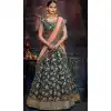 Tantalizing Green Color Velvet Designer Wedding Ladies Lehenga Choli