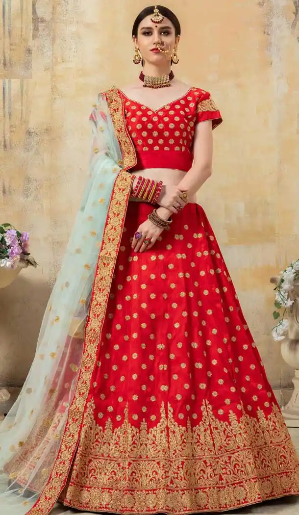Charming Red Color Malbari Silk Traditional Party Wear Ladies Lehenga Choli -672684566