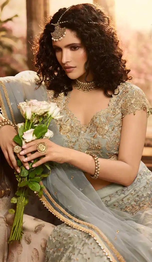 Pista Green Color Net Sangeet Mehendi Ceremony Wear Lehenga Choli -670284209