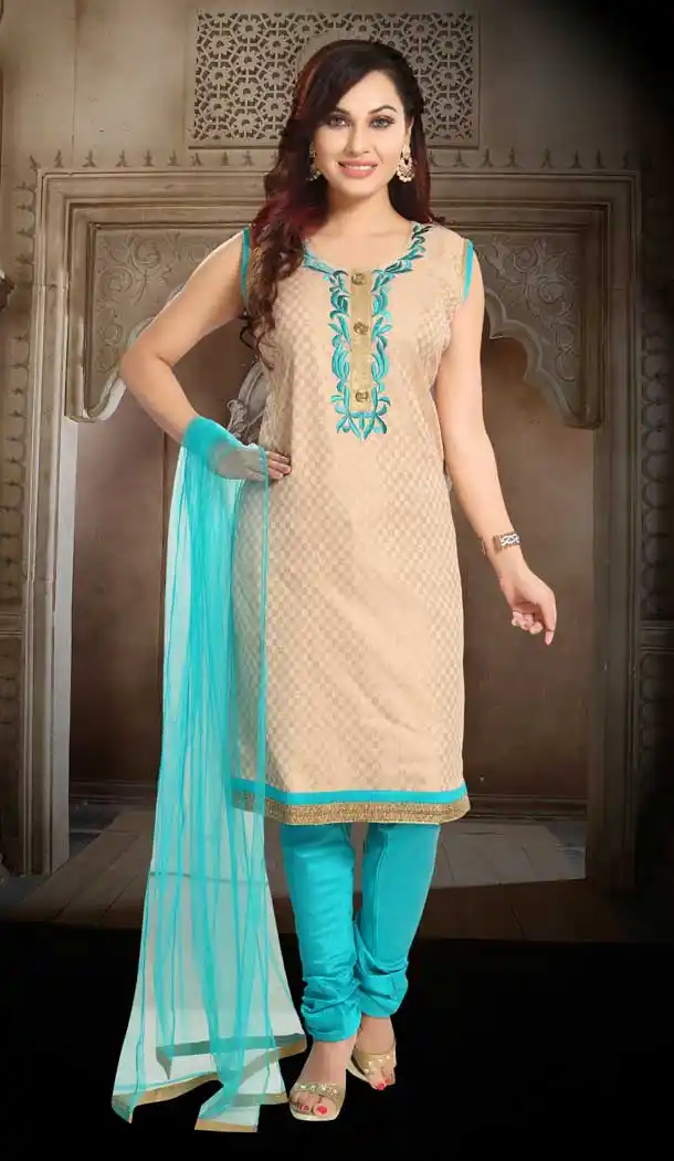Classy Cream Color Banglori Silk Party Wear Plus Size Readymade Suit -673184610
