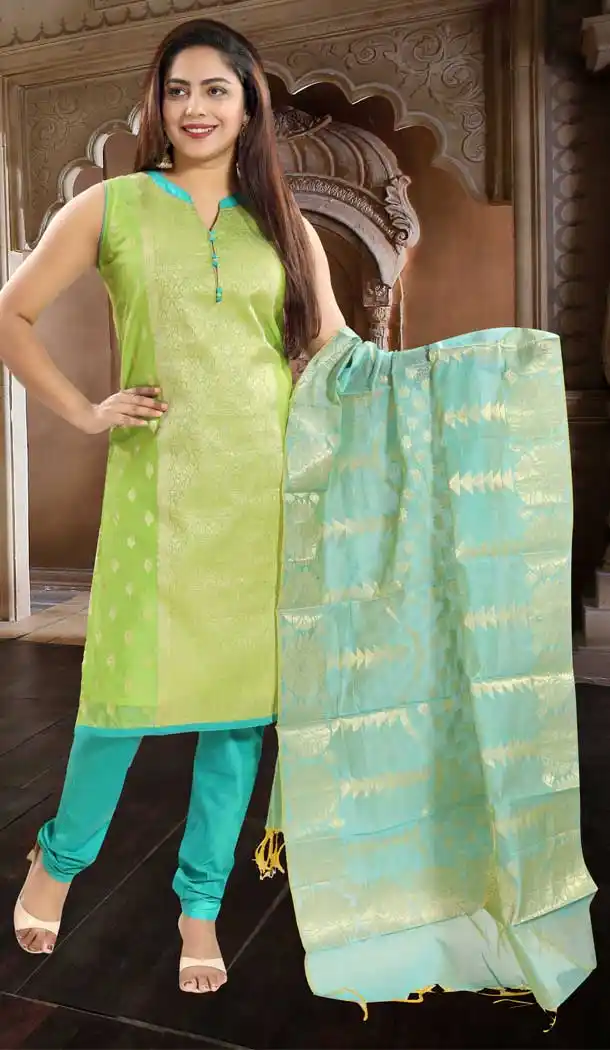 Pista Green Color Banglori Silk Designer Plus Size Readymade Suit -673284620
