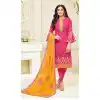Pink Color Satin Georgette Heavy Embroidred Designer Salwar Suits