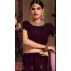 Wine Color Velvet Heavy Designer Embroidery Women Lehenga Choli
