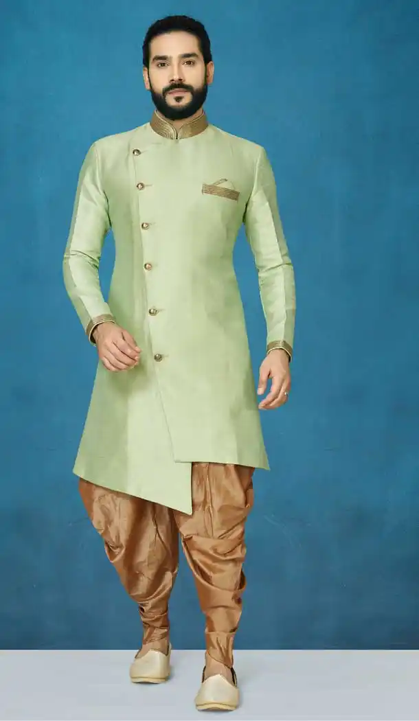 Pista Color Rimziim Plain Readymade Indo Western Men Sherwani vol101021