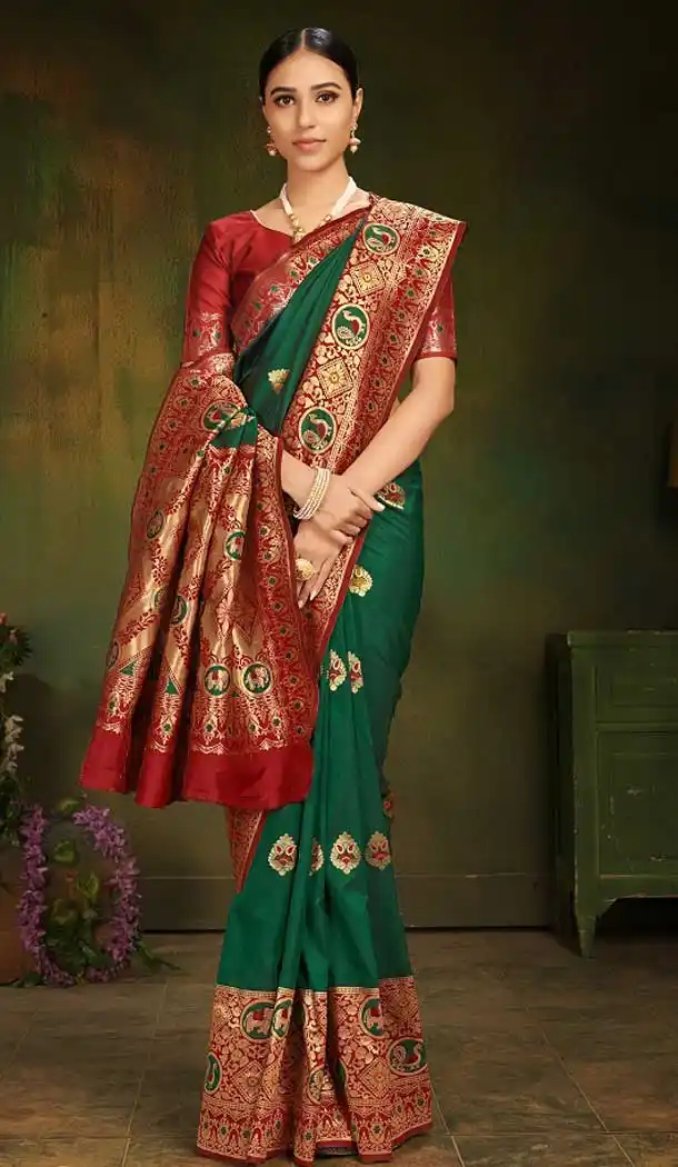 Trendy Patola Silk Green Color Designer Party Wear Women Saree -674184725