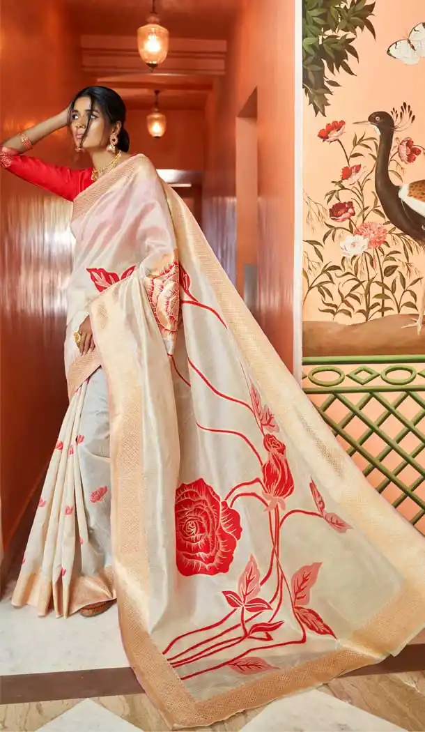 Off White Color Designer Classic Wear Kanshula Silk Saree -675084797
