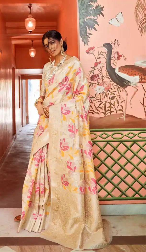 Splendorous Multi Color Designer Classic Wear Kanshula Silk Saree -675084801