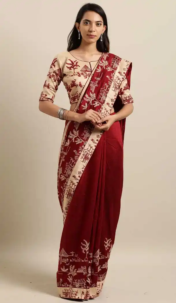 Charming Maroon Color Georgette Designer Classic Wear Saree -677484985