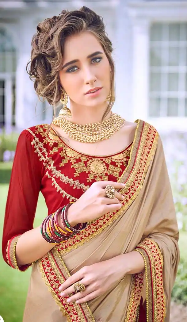 Exquisite Multi Color Fancy Heavy Embroidred Designer Bridal Saree -679085149
