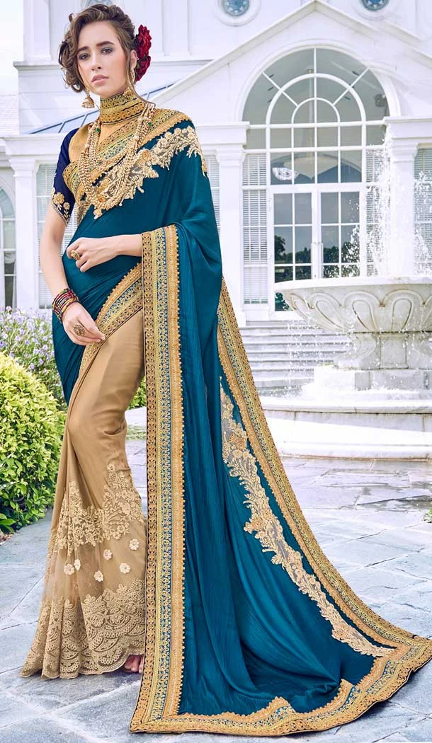 Enigmatic Multi Color Fancy Heavy Embroidred Designer Bridal Saree -679085150 Enigmatic Multi Color Fancy Heavy Embroidred Designer Bridal Saree -679085150