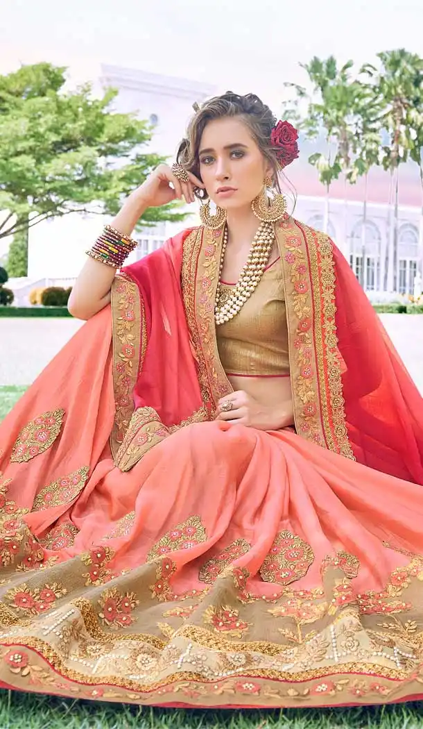 Magnificence Multi Color Fancy Heavy Embroidred Designer Bridal Saree -679085152