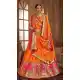 Ethnic Orange Color Banarasi Silk Designer Wedding Lehenga Choli -686085796