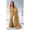 shilpa shetty golden printed saree