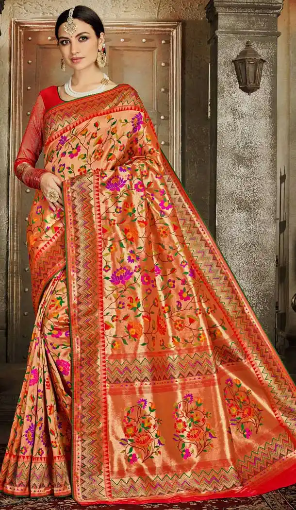 Desirable Red Color Banarasi Silk Bridal Wedding Plus Size Saree -686285814