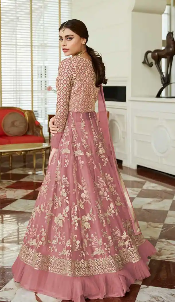 Light Maroon Color Butterfly Net Designer Traditional Lehenga Choli -692786448