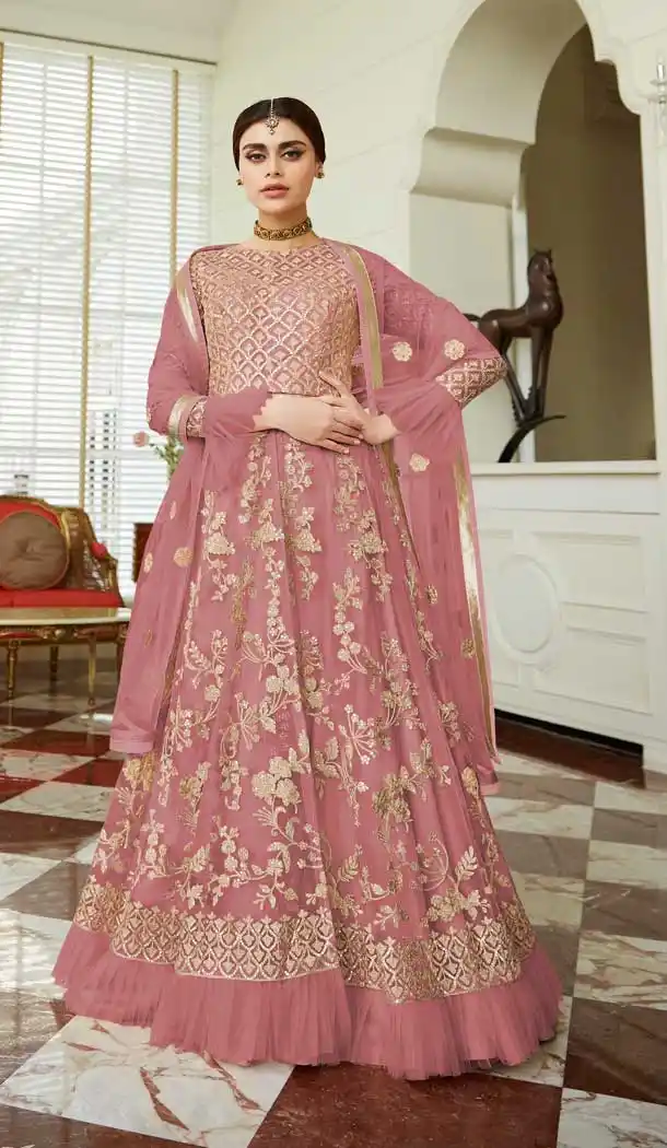 Light Maroon Color Butterfly Net Designer Traditional Lehenga Choli -692786448