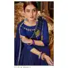 lovely royal blue lycra lehenga style saree