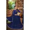 lovely royal blue lycra lehenga style saree