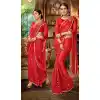 fab red color lycra designer lehenga saree