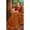 ready to wear brown and bronze lehenga saree