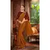ready to wear brown and bronze lehenga saree