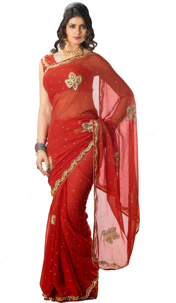 Dazzling Diva Maroon Color Georgette Hand Work Bridal Designer Saree -694186552 Dazzling Diva Maroon Color Georgette Hand Work Bridal Designer Saree -694186552