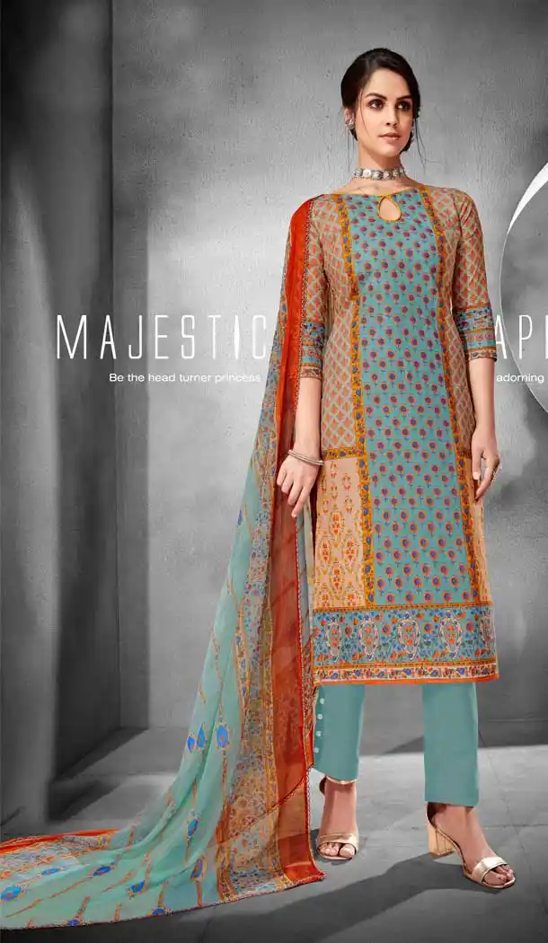 Fascinating Multi Color Pure Cambric Casual Office Wear Salwar Kameez -692586434