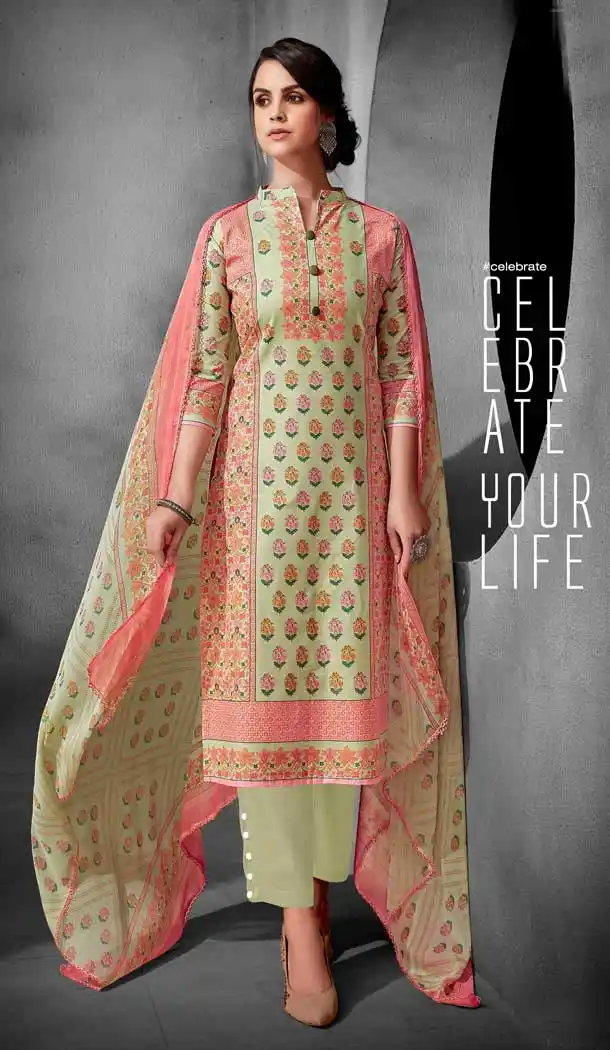 Mesmerizing Multi Color Pure Cambric Casual Office Wear Salwar Kameez -692586436