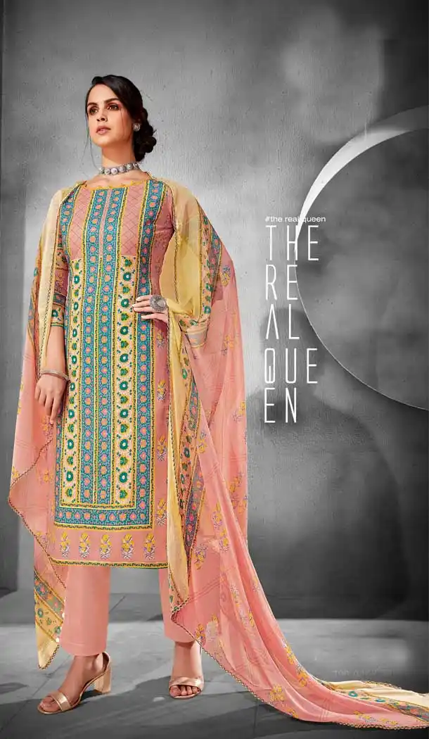 Enigmatic Multi Color Pure Cambric Casual Office Wear Salwar Kameez -692586438