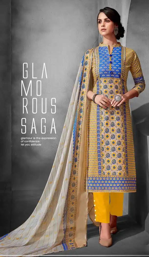 Marvelous Multi Color Pure Cambric Casual Office Wear Salwar Kameez -692586439
