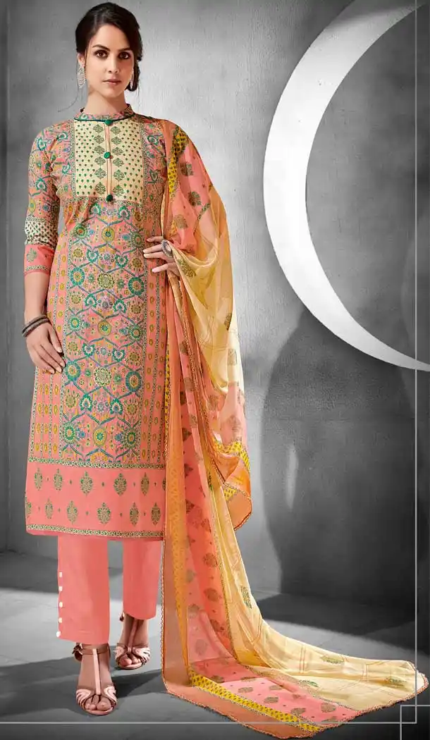Attractive Multi Color Pure Cambric Casual Office Wear Salwar Kameez -692586441