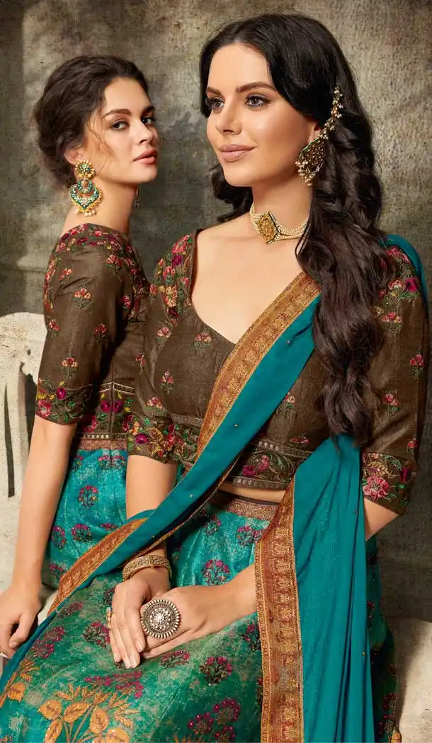 Blue Color Soft Silk Designer Mehendi Sangeet Wear Lehenga Choli -72282577