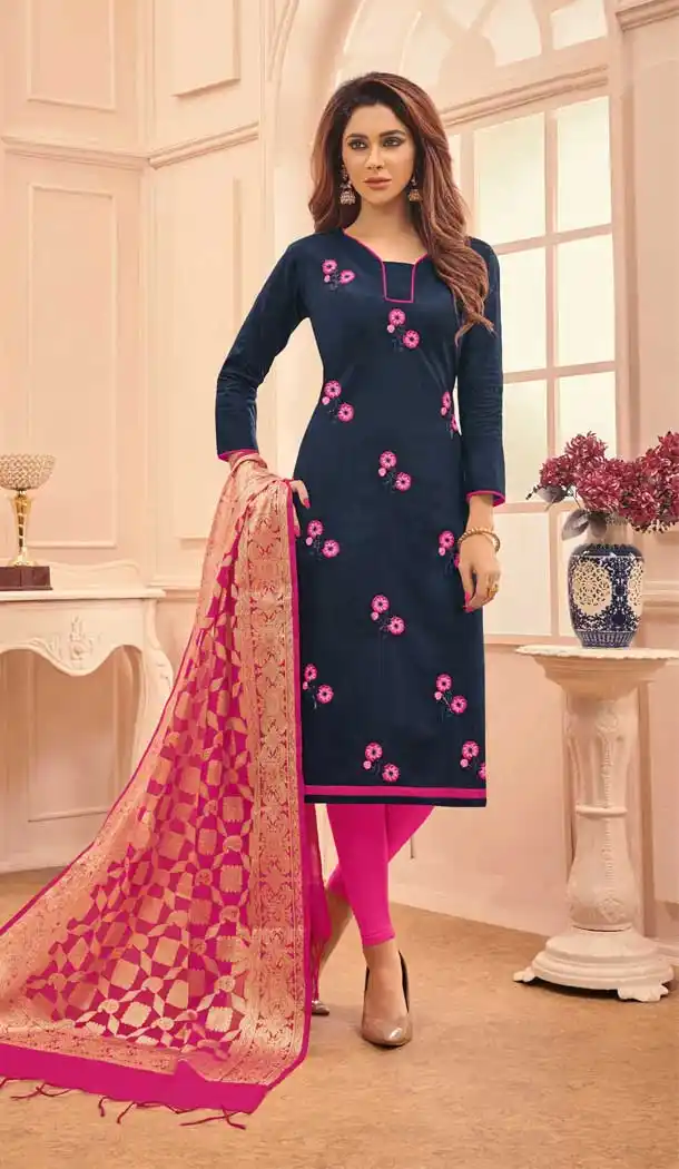 salwar kameez casual or formal with banarasi silk dupatta -698287162