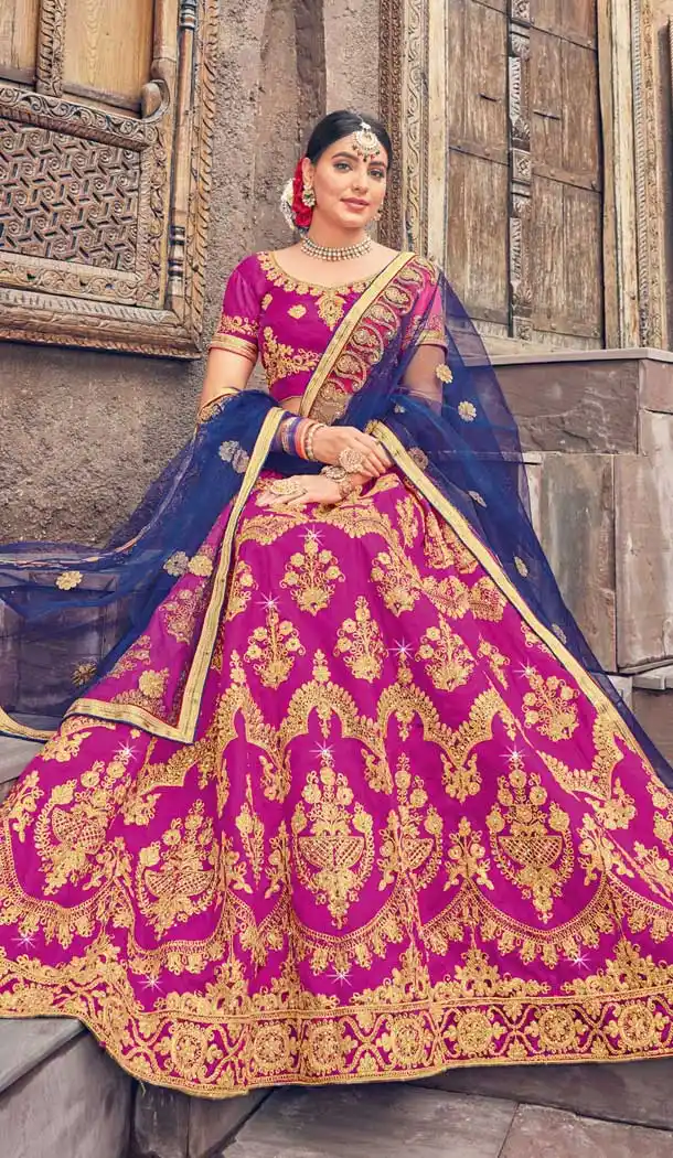 Pink Color Silk Traditional Patry Wear Embroidered Lehenga Choli -698687187