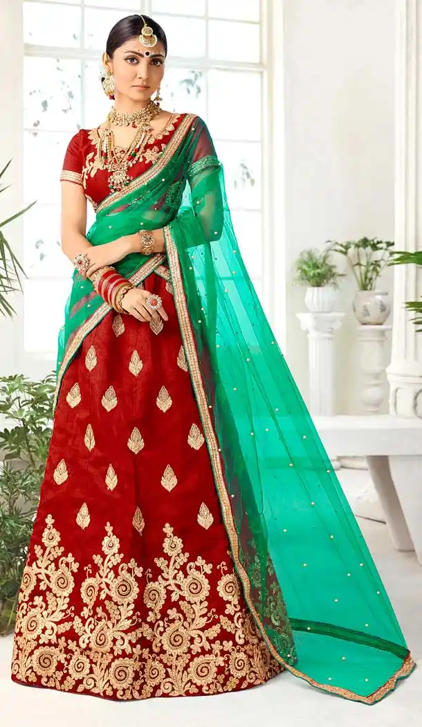 Maroon Color Silk Traditional Patry Wear Embroidered Lehenga Choli -698787200