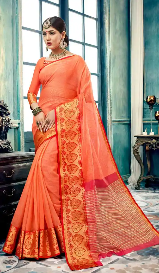 Alluring Musterd Color Cotton Festival Wear Sarees Saree -700287328