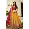 latest bridal wedding designer lehenga with long choli