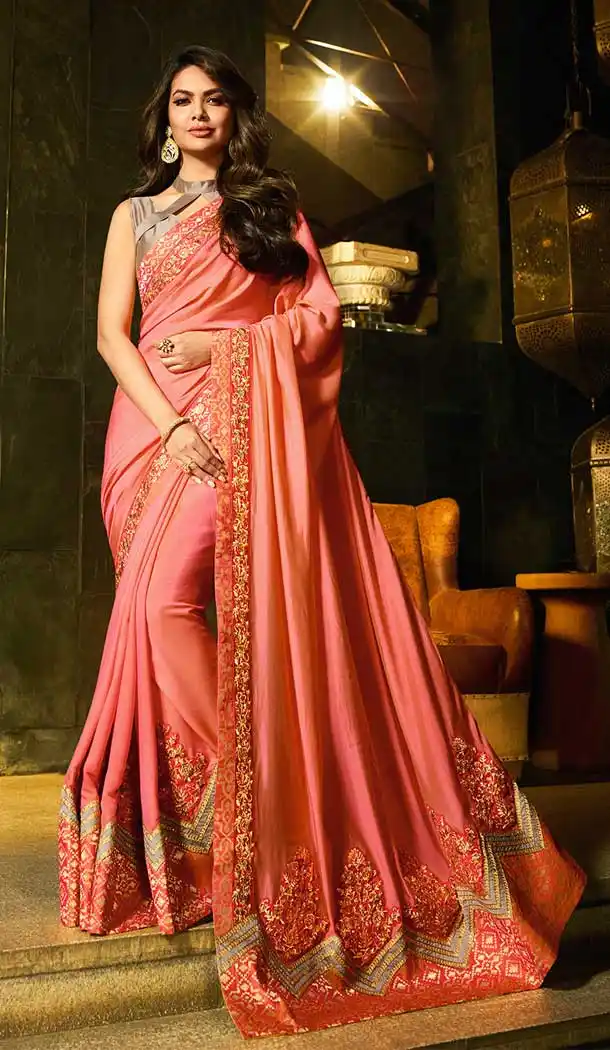 Pretty Pink Color Silk Trendsetter Saree Blouse -704587703