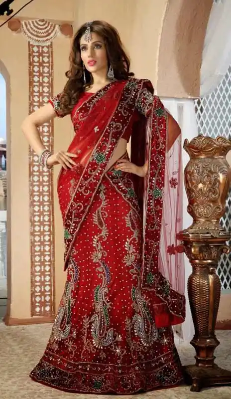 Alluring Bick Red Wedding Lehenga Choli