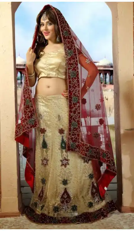 Elegant Buttercream Wedding Lehenga Choli
