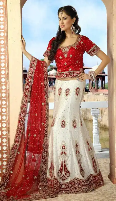 Glamorous White Wedding Lehenga Choli