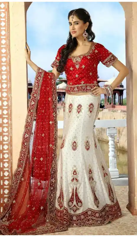 Glamorous White Wedding Lehenga Choli
