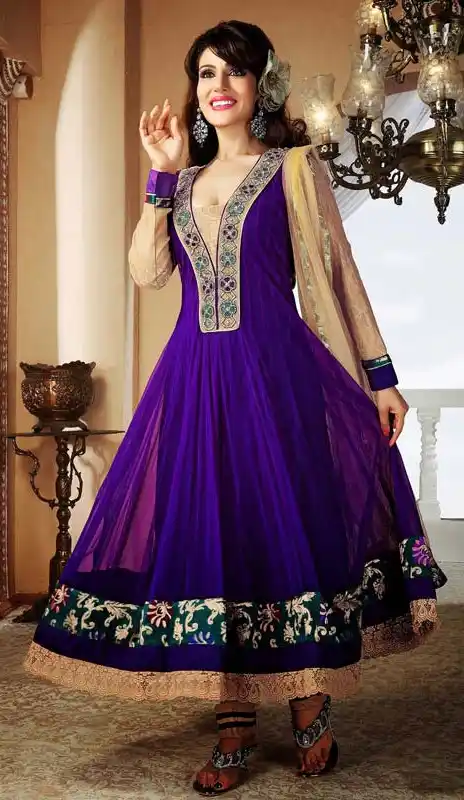 Lush Deep Purple Readymade Plus Size Salwar Kameez 