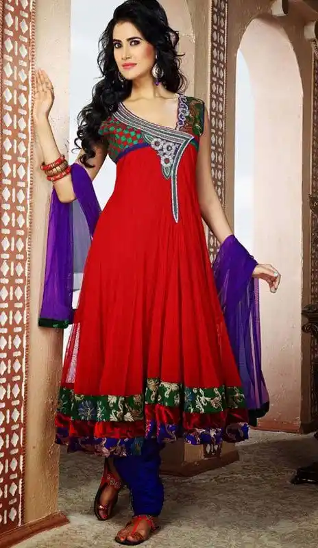 Gleaming Crimson Readymade Plus Size Salwar Kameez 