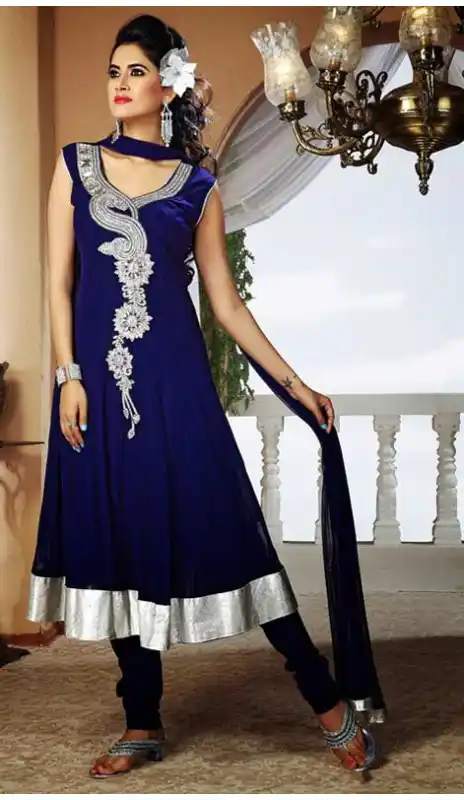 Mesmerizing Deep Royal Blue Readymade Plus Size Salwar Kameez